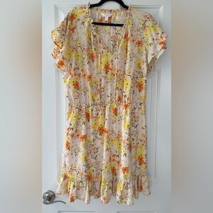 LC Lauren Conrad Floral Dress - Yellow and Orange
